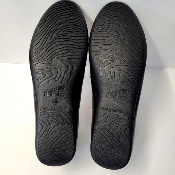 Dansko Loafer Shoes Womens Size 40 9.5-10 Black Leather Slip On Comfort Flats - Picture 12 of 16